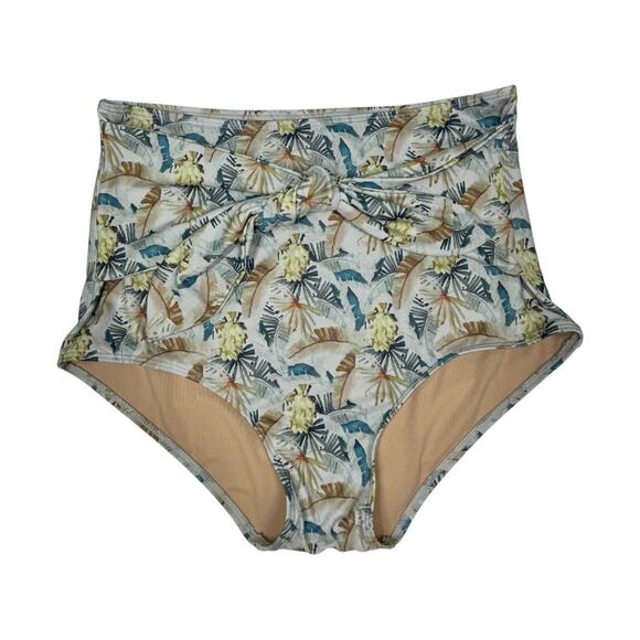 Kortni Jeane Gone Bananas Bikini Set Small High Waisted Bottons Longline Top - Picture 6 of 12